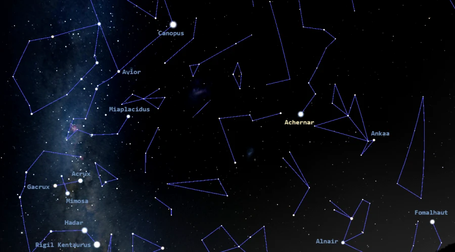 how to find achernar,alpha eridani location,where is achernar in the sky