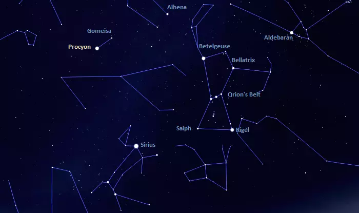where is procyon in the sky,how to find procyon