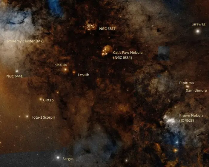 deep sky objects in scorpius