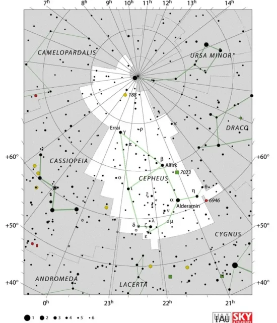 Cepheus constellation,cepheus stars,cepheus star map