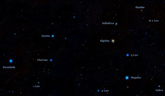 the brightest stars in the constellation leo