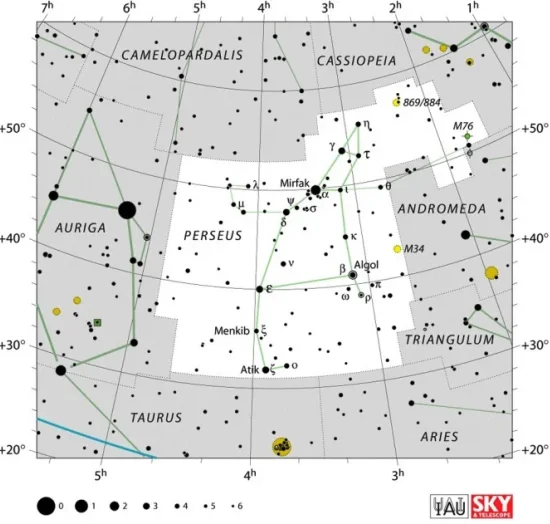 Perseus constellation,perseus stars,perseus star map