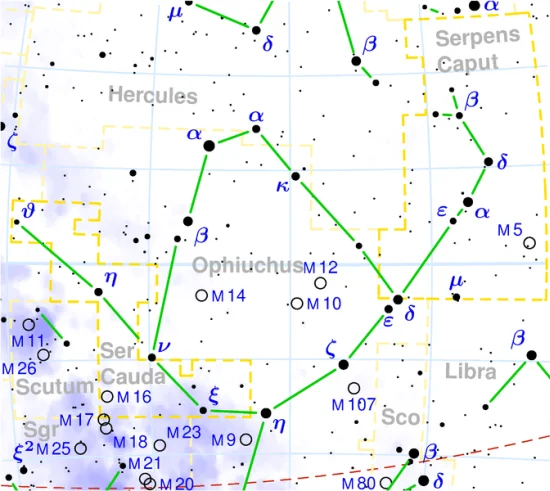 Serpens constellation,serpens star map,serpens stars