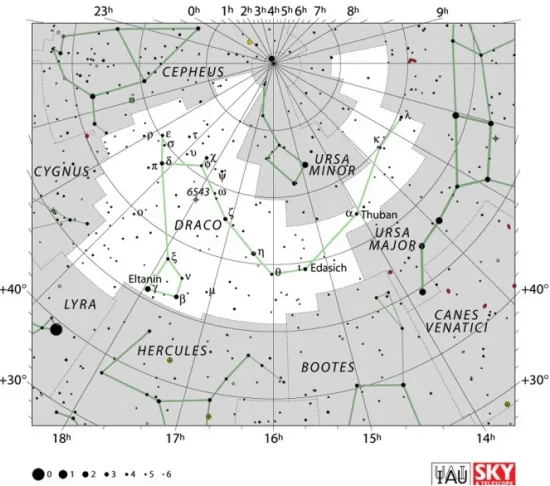 Draco constellation,draco stars,draco star map,dragon constellation