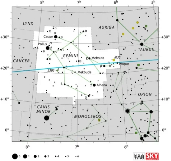 Gemini constellation,gemini stars,gemini star map,gemini star chart