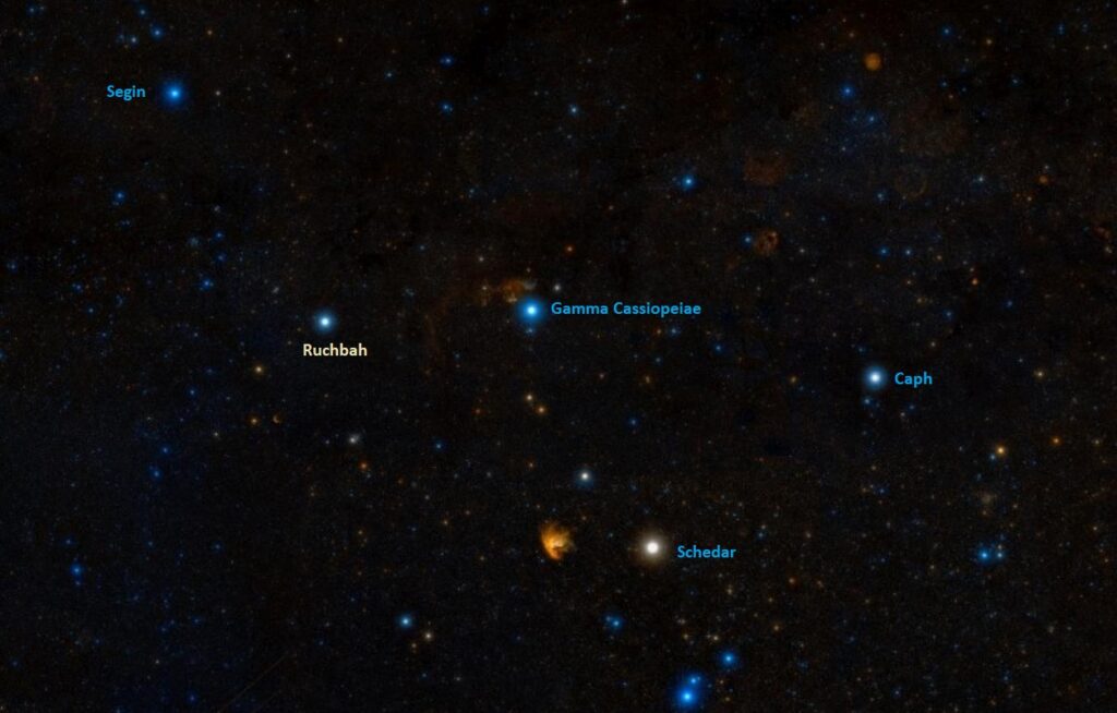 how to find ruchbah,where is delta cassiopeiae