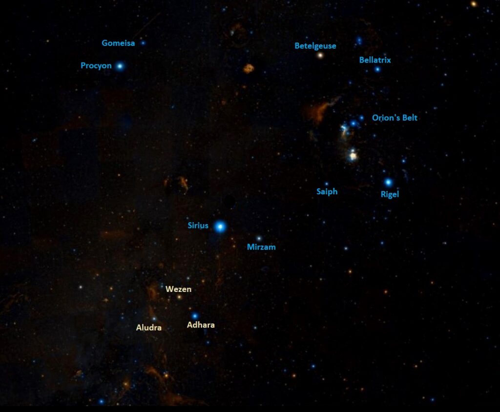 how to find aludra,where is eta canis majoris