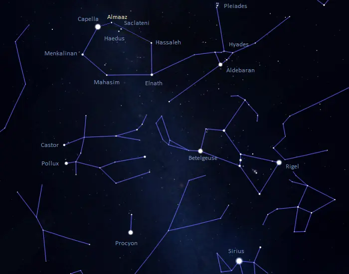 how to find epsilon aurigae,where is almaaz in the sky