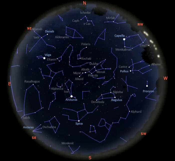 stars in the sky tonight,stars visible tonight