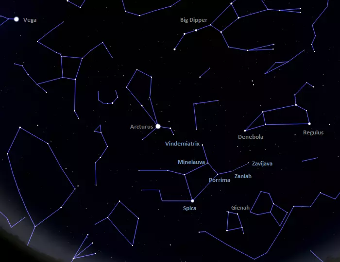 how to find minelauva,where is delta virginis in the sky