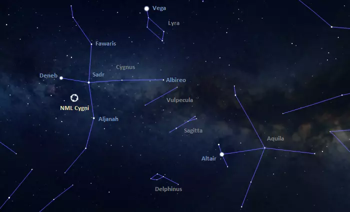 how to find nml cygni,where is nml cygni in the sky