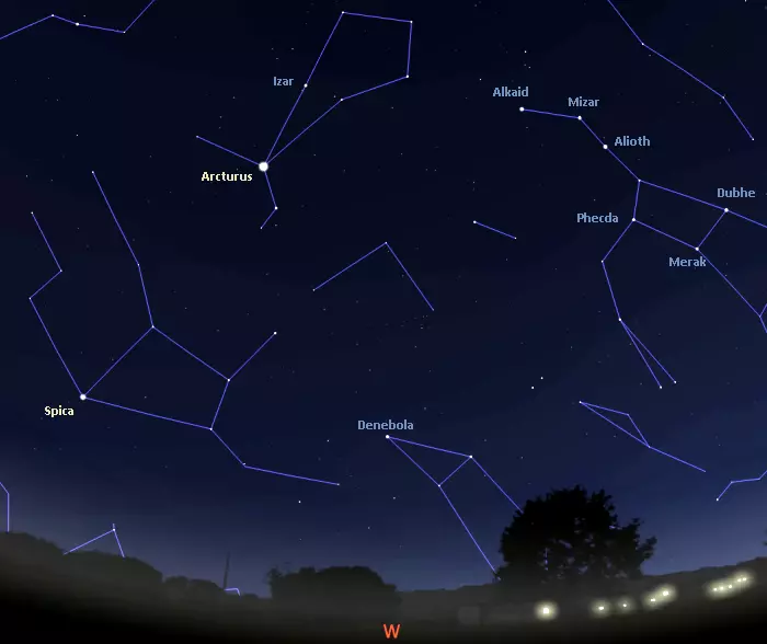 stars visible tonight in the western sky,western sky tonight