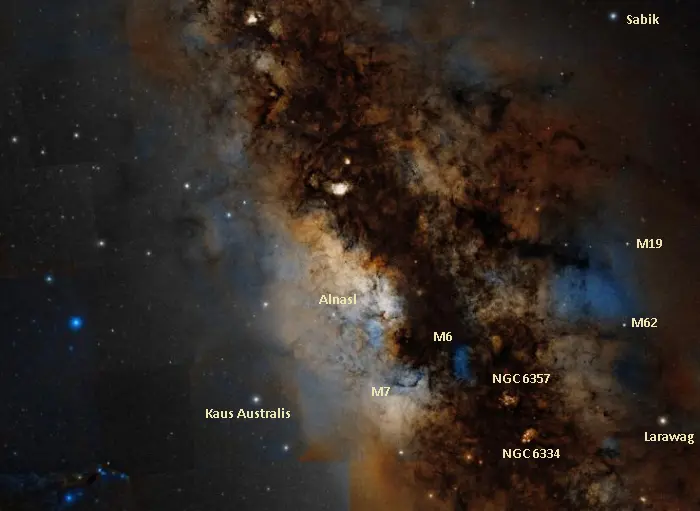 nebulae and star clusters near epsilon scorpii