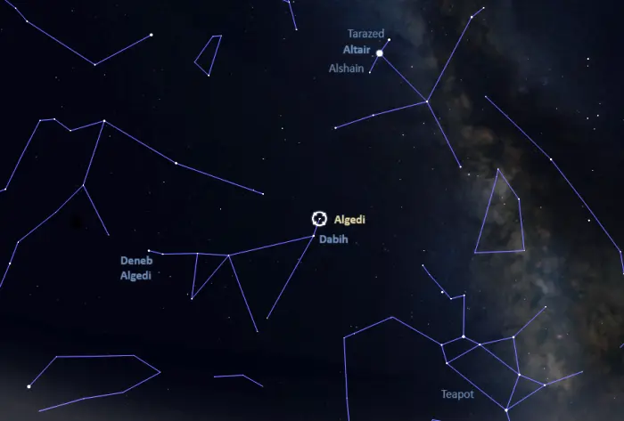 how to find algedi,alpha capricorni location,where is algedi in the sky