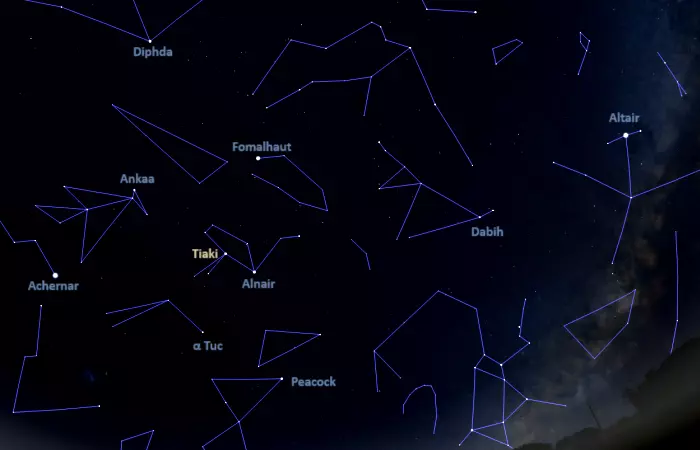 how to find beta gruis,where is tiaki in the sky