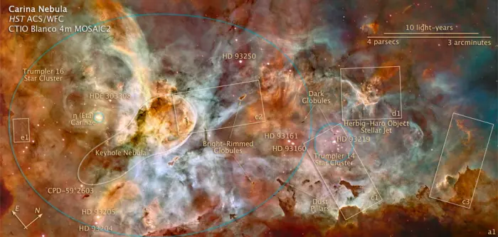 map of the carina nebula