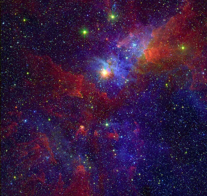 eta carinae composite,eta carinae near-infrared,eta carinae visible light