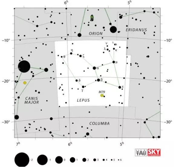 lepus constellation,lepus stars,lepus star chart