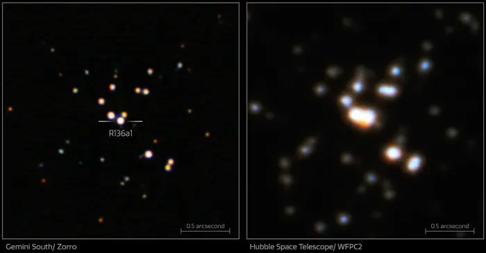 r136a1 hubble space telescope,r136a1 gemini south telescope