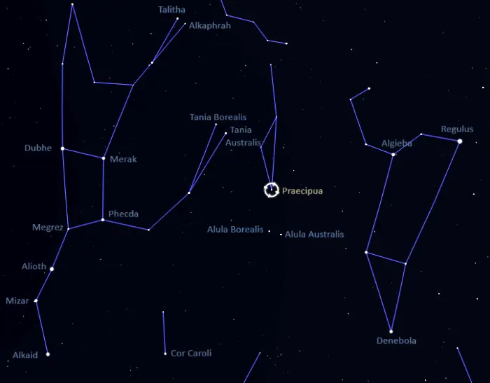 how to find praecipua,where is praecipua in the sky