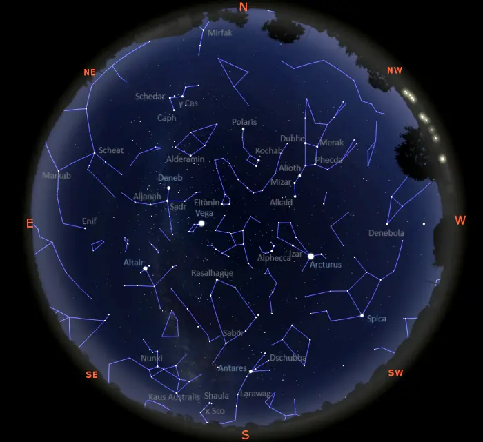 stars visible tonight,stars in the sky tonight,night sky tonight