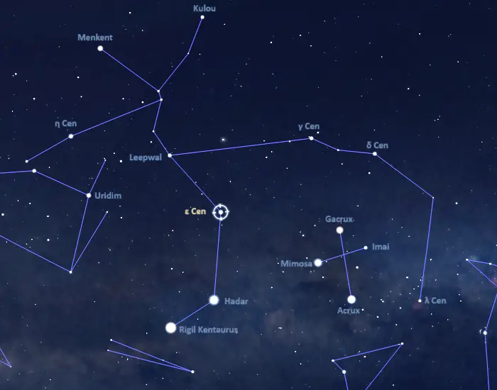 how to find epsilon centauri,where is epsilon centauri in the sky