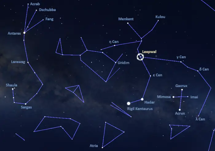 how to find zeta centauri,where is zeta centauri in the sky