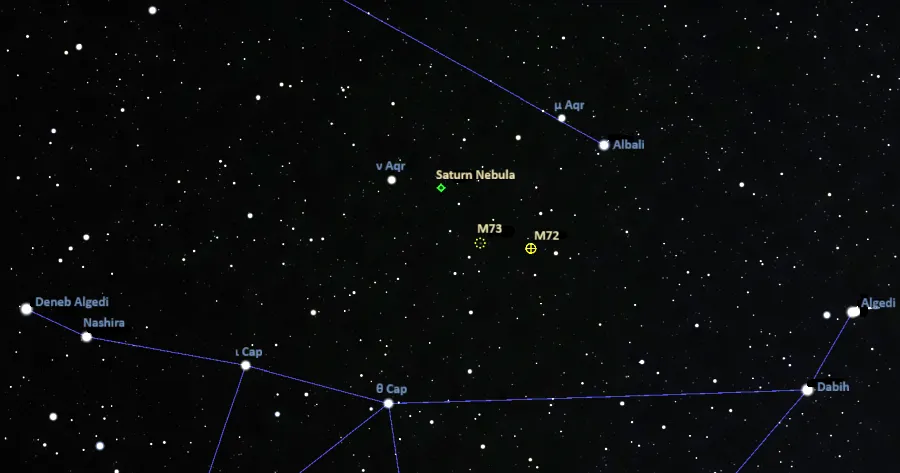 how to find the saturn nebula,how to find m72 and m73