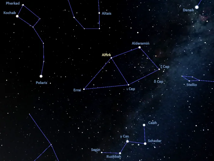 how to find alfirk,beta cephei location,where is alfirk in the sky