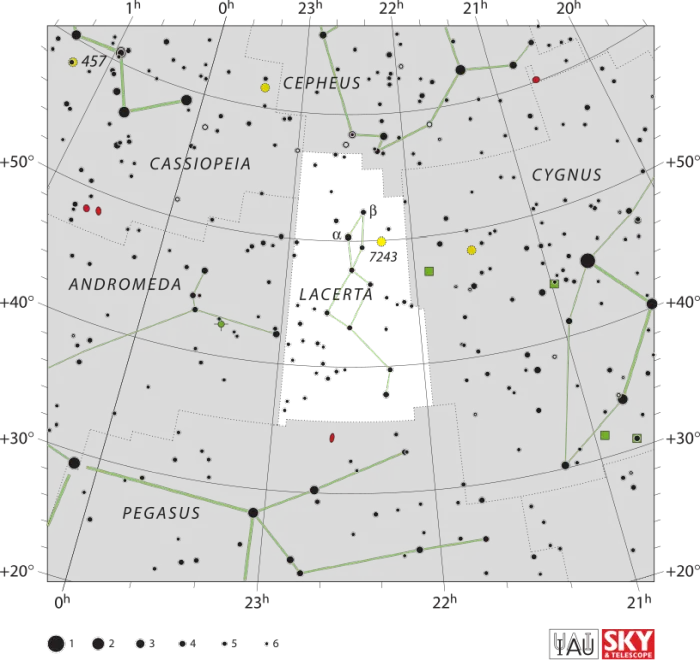 lacerta constellation map,lacerta stars,lacerta star map,lacerta star chart