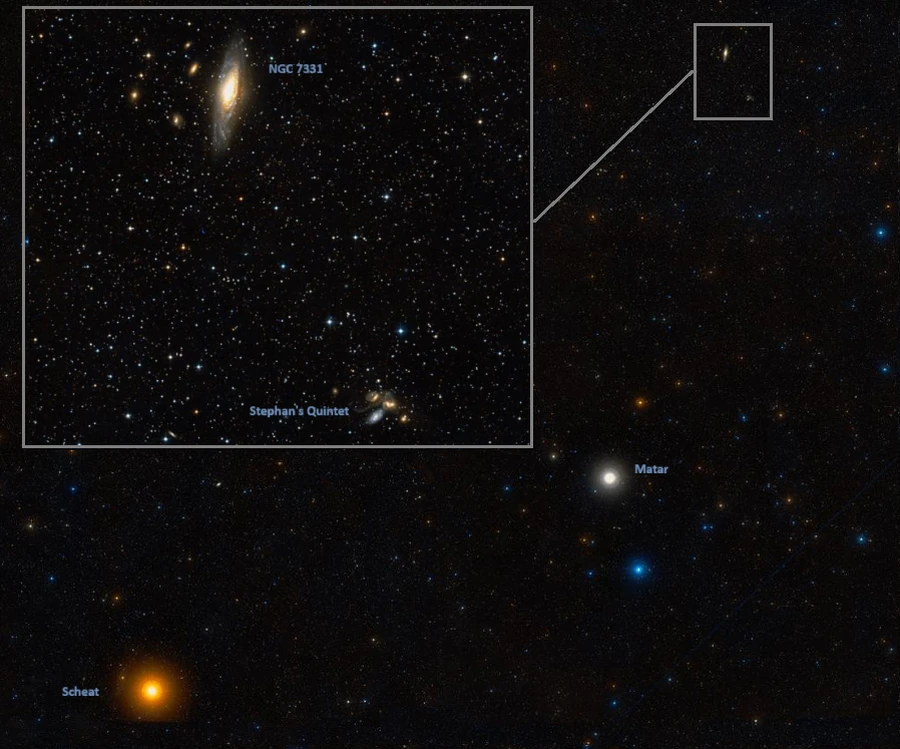 how to find stephan's quintet,how to find ngc 7331