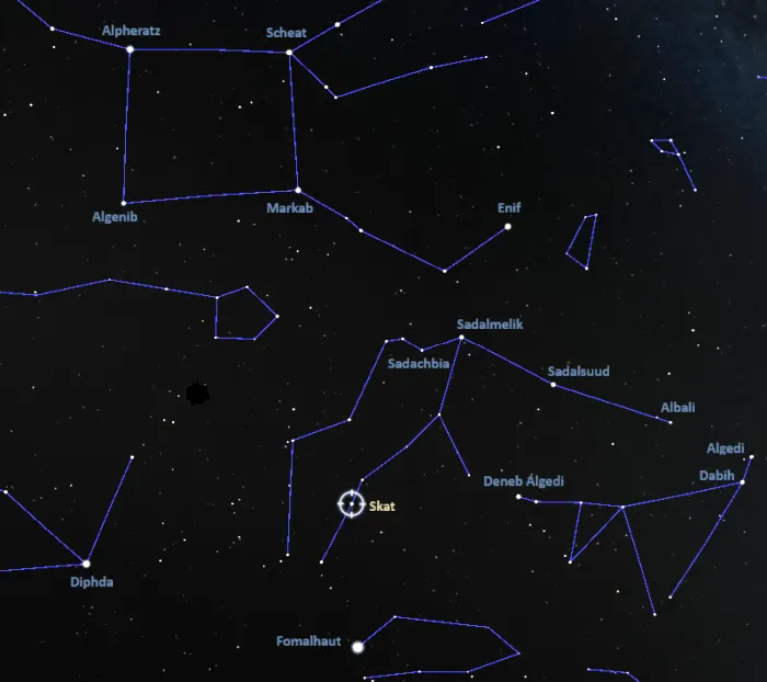 how to find skat,where is delta aquarii in the sky