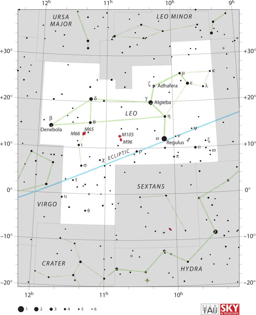 leo constellation,leo star map,leo star chart,leo stars