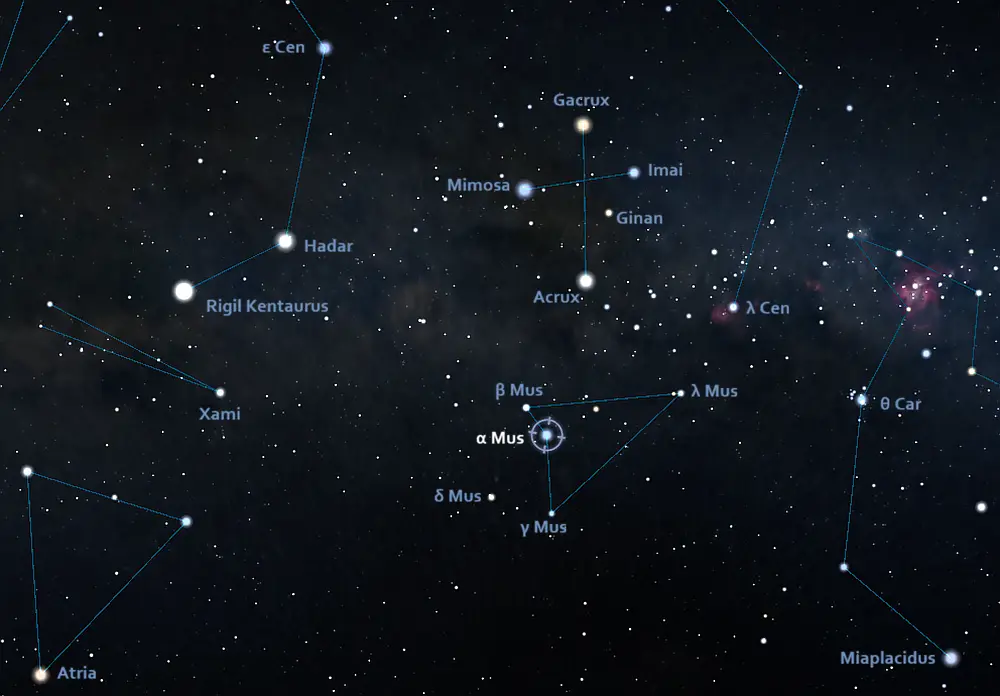 how to find alpha muscae,where is alpha muscae in the sky